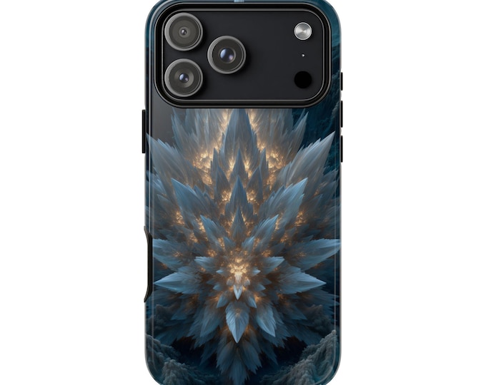 Fractal Sparks Frost White Phone Case: iPhone, Galaxy, Pixel - Lifetime Warranty