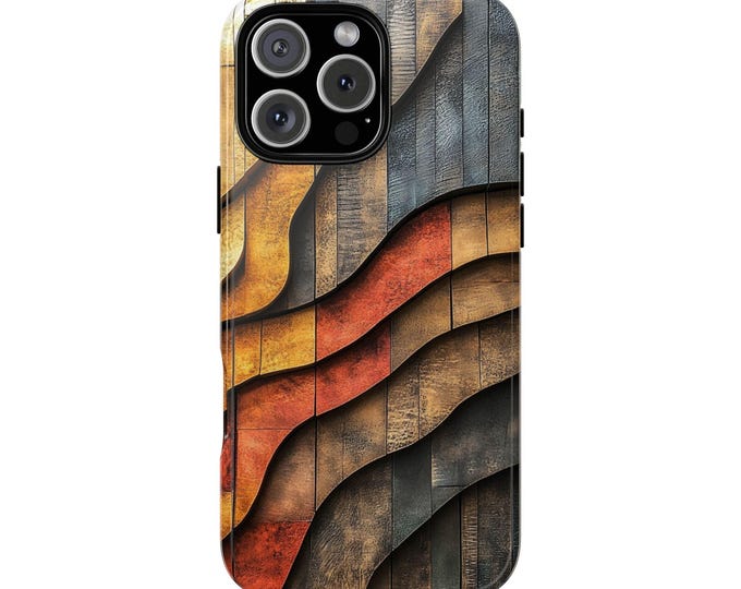 Redwood Crimson Abstract Grain Wood Phone Case: iPhone, Galaxy, Pixel - Lifetime Warranty