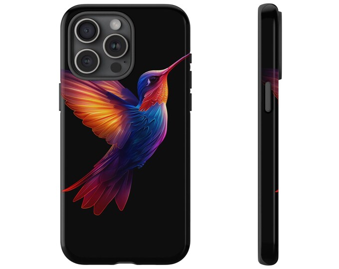 Colorful Vector Hummingbird Cover Phone Case: iPhone, Galaxy, Pixel - Lifetime Warranty