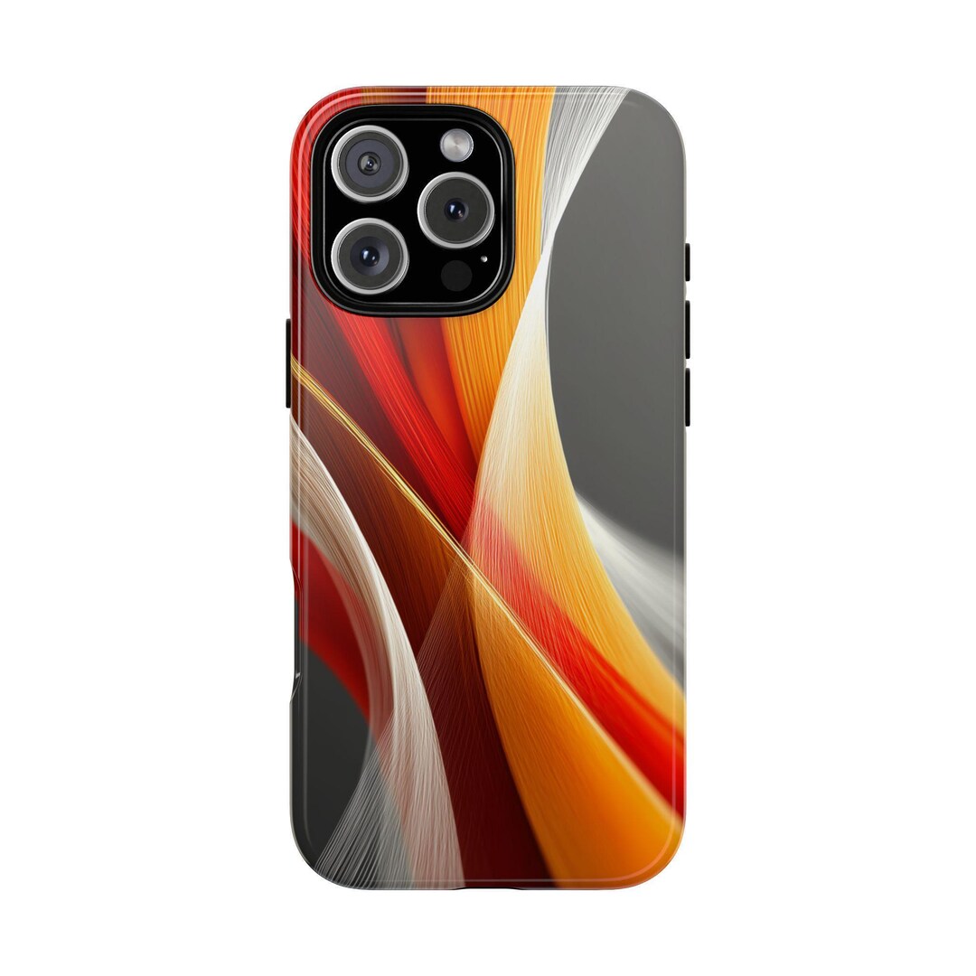 Orange Red Line Thread Waves Pattern Phone Case: Iphone, Samsung Galaxy ...