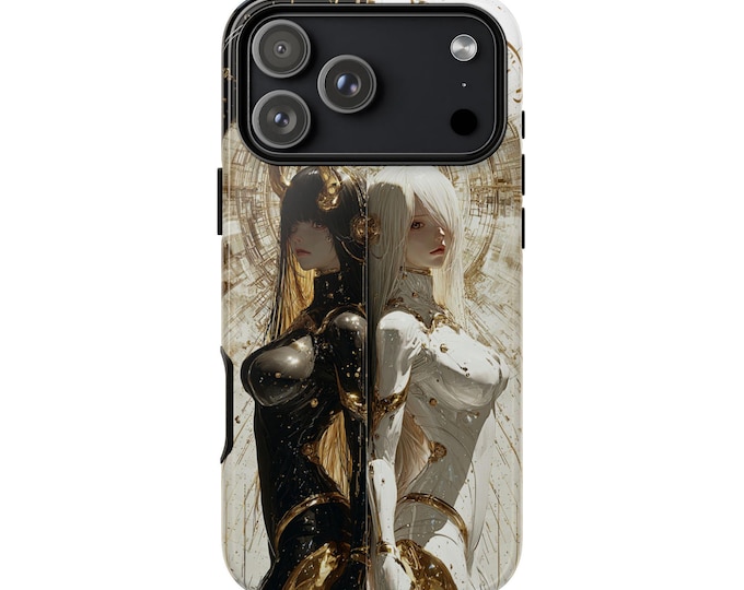 Twin Duality Sentinels Anime Girls Phone Case: iPhone, Galaxy, Pixel - Lifetime Warranty