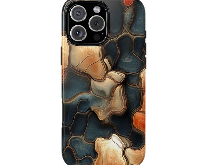 Rustic Midnight Resin Flow Abstract Phone Case: iPhone, Galaxy, Pixel - Lifetime Warranty