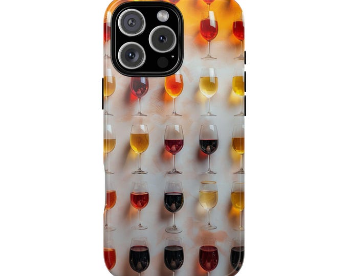 Wine Glass Chardonnay Sauvignon Pinot Noir Phone Case: iPhone, Galaxy, Pixel - Lifetime Warranty