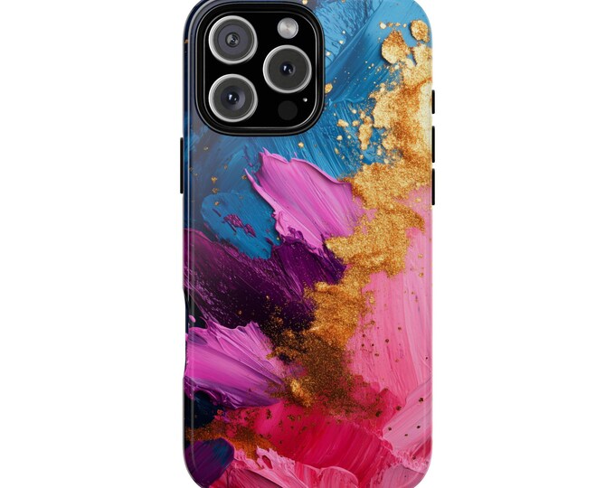 Acrylic Blue Pink Pastel Paint Phone Case: iPhone, Galaxy, Pixel - Lifetime Warranty