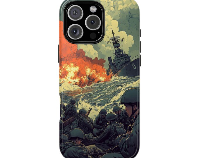 WWII Soldiers Boat Battle Phone Case: iPhone, Galaxy, Pixel - Lifetime Warranty
