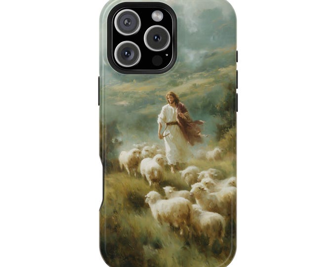Jesus Christ Peaceful Shepherd Bible Scene Phone Case: iPhone, Galaxy, Pixel - Lifetime Warranty