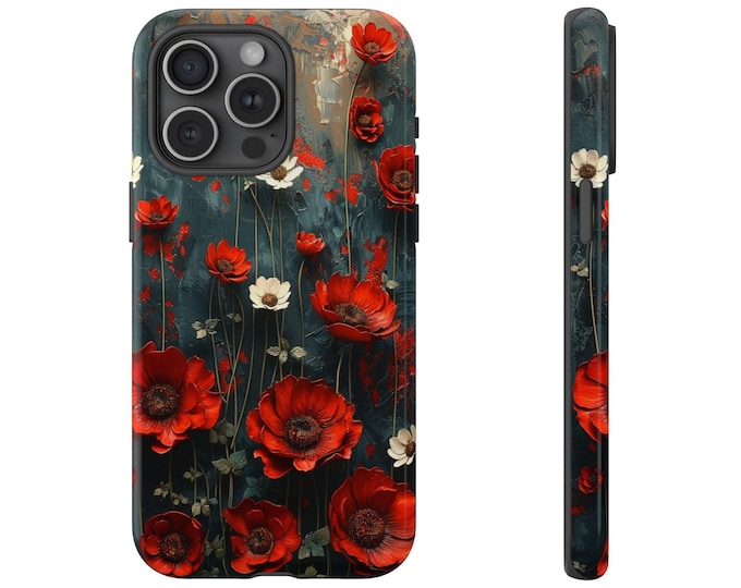 Scarlet Blooms Red White Flowers Phone Case for iPhone | Samsung Galaxy | Google Pixel