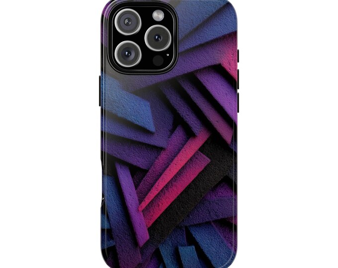 Violet Pink Abstract Line Pattern Phone Case: iPhone, Galaxy, Pixel - Lifetime Warranty