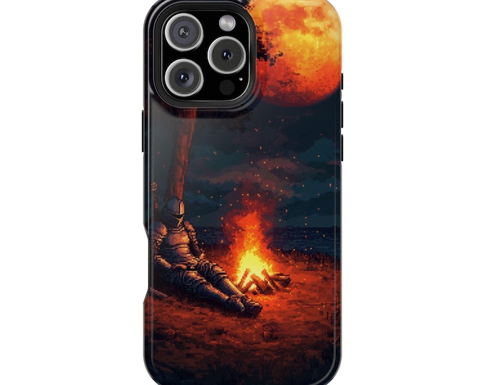 Resting Knight Campfire Phone Case: iPhone, Galaxy, Pixel - Lifetime Warranty
