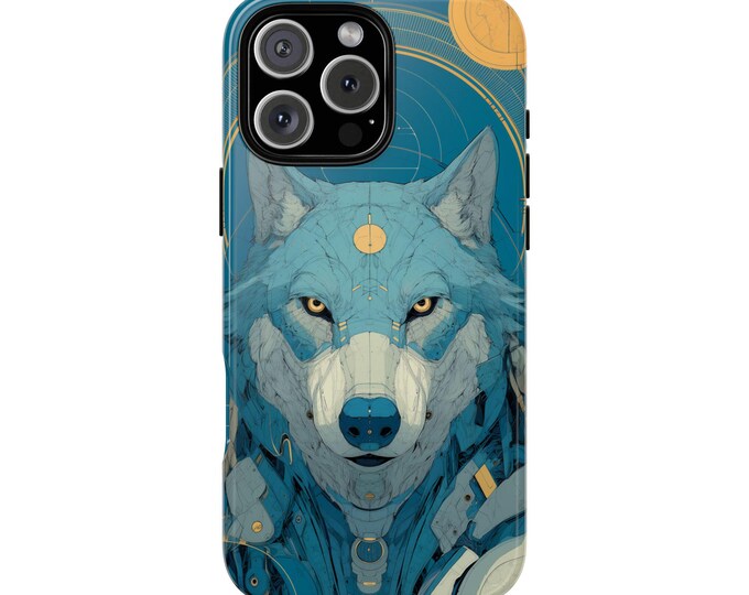 Blue Wolf Abstract Fusion Hybrid Wolves Phone Case: iPhone, Galaxy, Pixel - Lifetime Warranty