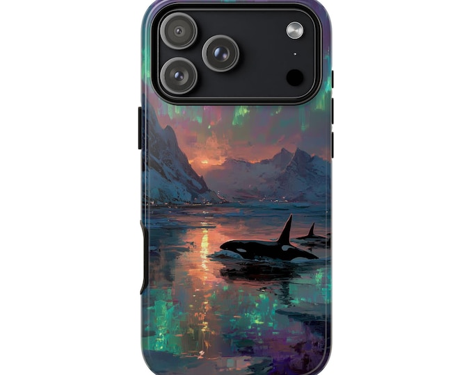 Aurora Borealis Killer Whales Orca Pod Phone Case: iPhone, Galaxy, Pixel - Lifetime Warranty