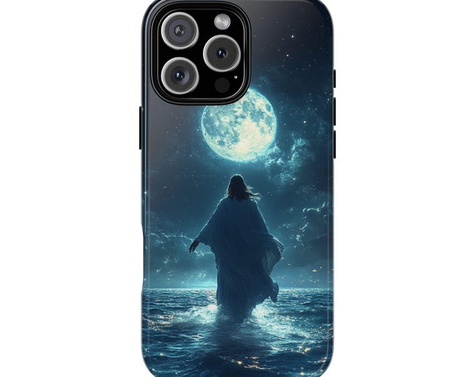 Jesus Christ Walks Water Christian Faith Moon Phone Case for iPhone | Samsung Galaxy | Google Pixel