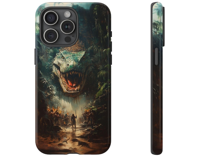 Giant Crocodile Lizard Ritual Phone Case, Aztec Tribe Alligator Cover, Jungle Croc Design - Premium UV Print Slim Tough Cover Protector Case