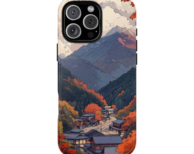 Autumn Mountain Valley Village Fall Trees Phone Case: iPhone, Galaxy, Pixel - Lifetime Warranty