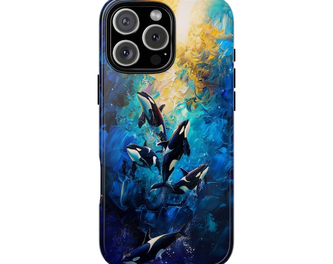 Orca Killer Whales Ocean Pastel Phone Case: iPhone, Galaxy, Pixel - Lifetime Warranty