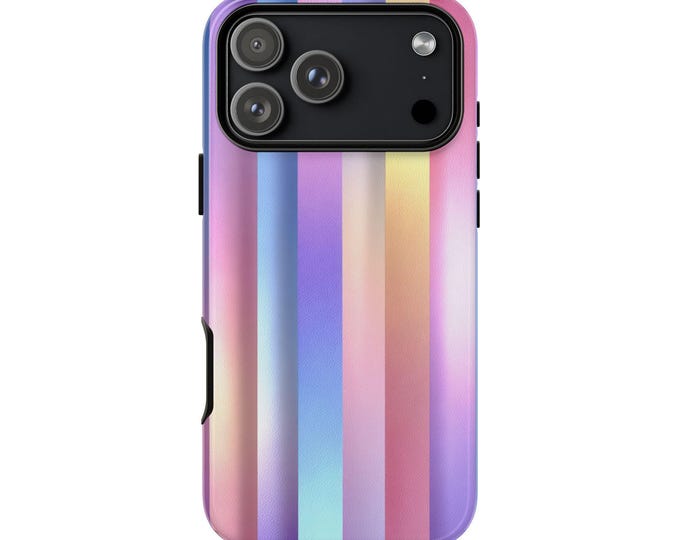 Pastel Gradient Blue Pink Stripes Phone Case: iPhone, Galaxy, Pixel - Lifetime Warranty