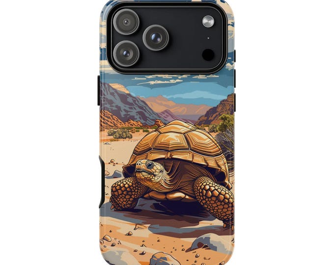Tortoise Dry Desert Turtle Blue Sky Phone Case: iPhone, Galaxy, Pixel - Lifetime Warranty