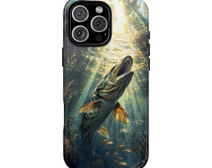 Dynamic Pike Underwater River Fish Phone Case: iPhone, Galaxy, Pixel - Lifetime Warranty