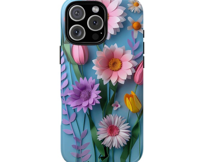 Paper Cut Flower Petals Pretty Floral Phone Case: iPhone, Galaxy, Pixel - Lifetime Warranty