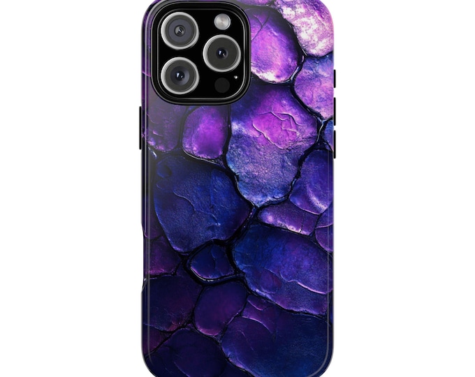 Violet Purple Geode Mosaic Shell Phone Case: iPhone, Galaxy, Pixel - Lifetime Warranty