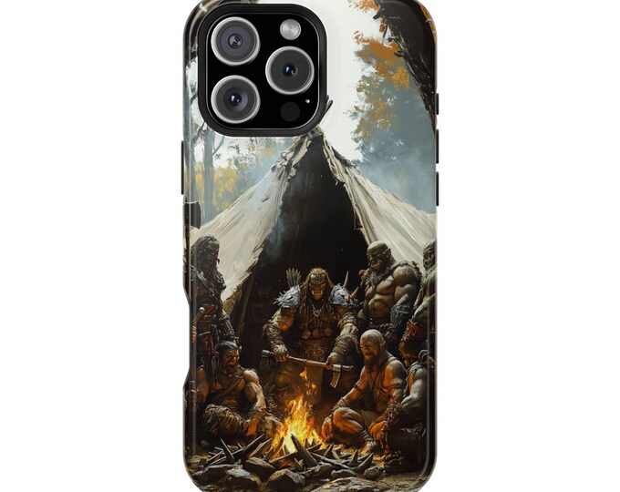 Orc Warband Tribe Tent Campfire Phone Case: iPhone, Galaxy, Pixel - Lifetime Warranty