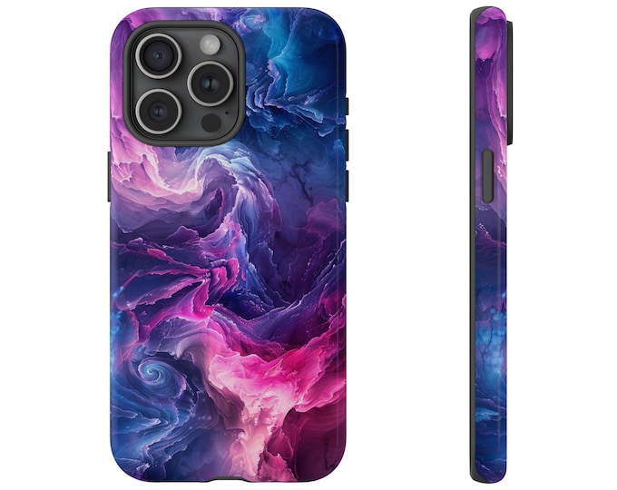 Purple Blue Quartz Phone Case, Hydro Dip Cosmic Cover, Abstract Marble Design | Protector Phone Case for iPhone, Samsung Galaxy, Pixel
