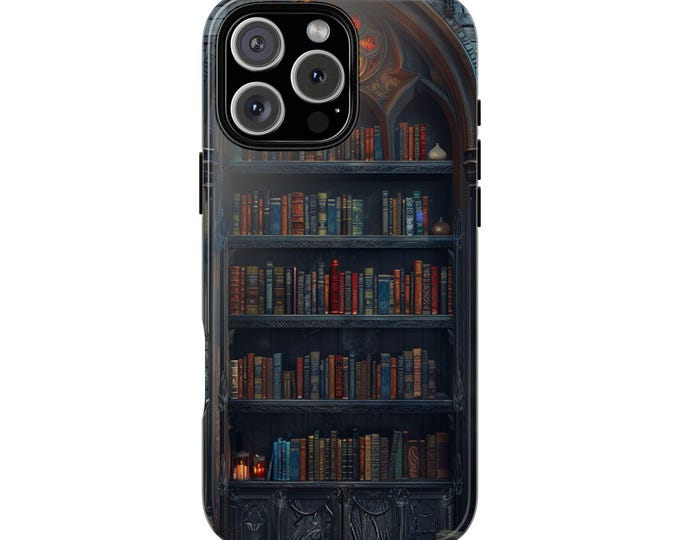 Gothic BookShelf Book Library Shelf Reading Bookish Phone Case: iPhone, Galaxy, Pixel - Lifetime Warranty