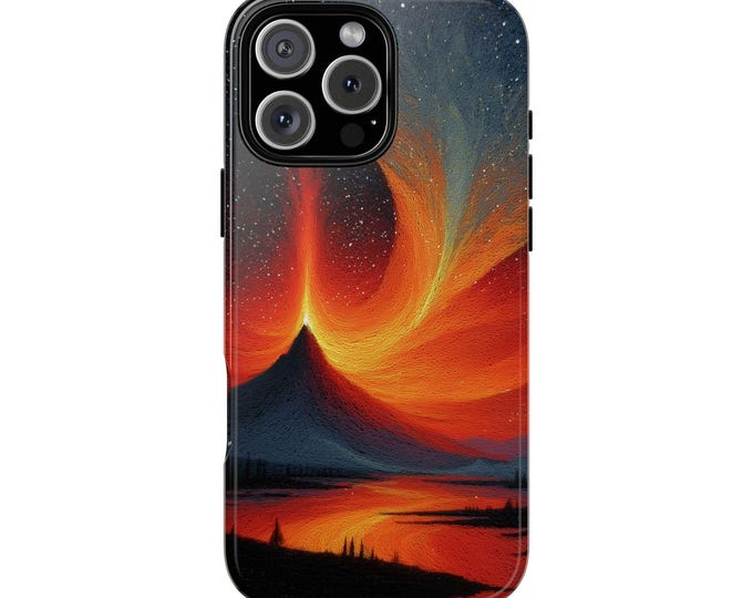 Volcano Starry Sky Lava Pastel Phone Case: iPhone, Galaxy, Pixel - Lifetime Warranty