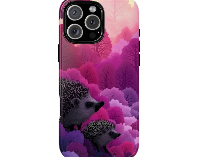 Hedgehog Pink Purple Cloud Dream Phone Case: Tough Cover for iPhone (MagSafe Compatible), Samsung Galaxy, Pixel