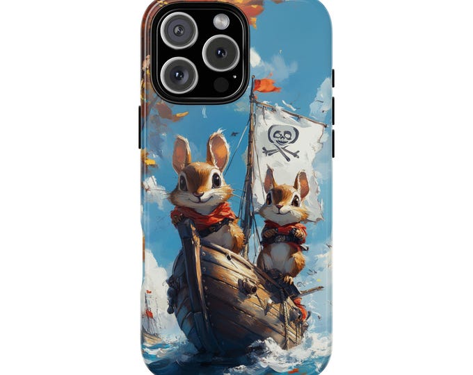 Pirate Squirrels Ship Ocean Cute Phone Case: iPhone, Galaxy, Pixel - Lifetime Warranty