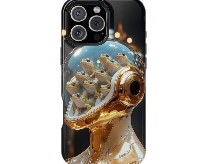 Frogs Cyber Helmet Tech Suit Phone Case: iPhone, Galaxy, Pixel - Lifetime Warranty