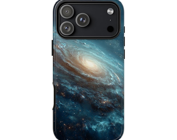 Spiral Galaxy Indigo Space Stars Phone Case: iPhone, Galaxy, Pixel - Lifetime Warranty