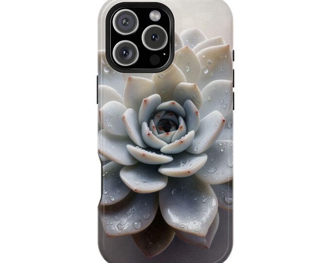 Echeveria Succulent Dew Botanical Floral Phone Case: iPhone, Galaxy, Pixel - Lifetime Warranty