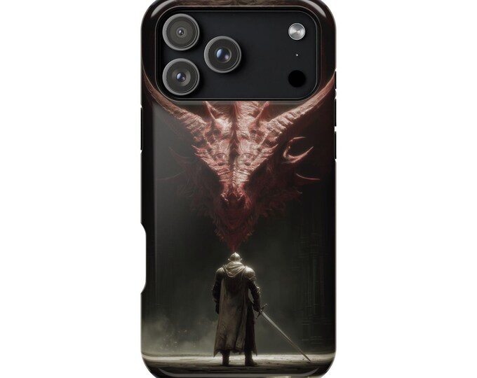 Red Dragon Epic Knight Battle Phone Case: iPhone, Galaxy, Pixel - Lifetime Warranty