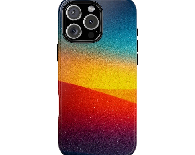 Bright Gradient Grainy Red Teal Yellow Phone Case: iPhone, Galaxy, Pixel - Lifetime Warranty