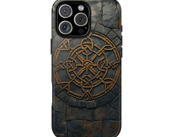 Circular Rune Knot Overlay Viking Runic Pattern Phone Case: iPhone, Galaxy, Pixel - Lifetime Warranty