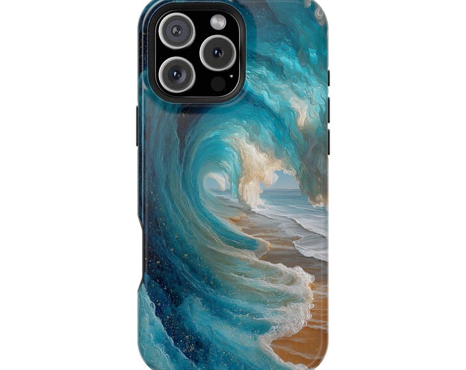 Powerful Wave Ocean Foam Crest Blue Phone Case: iPhone, Galaxy, Pixel - Lifetime Warranty