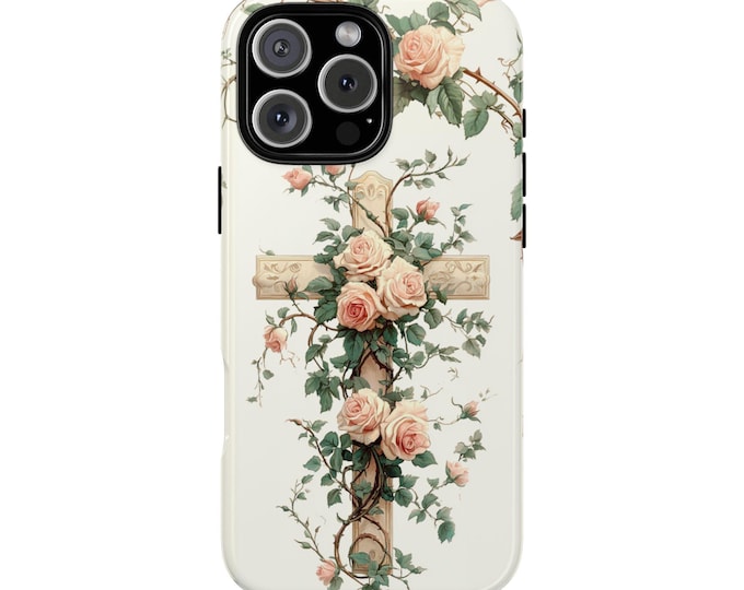 Christian Floral Vines Cross Phone Case: iPhone, Galaxy, Pixel - Lifetime Warranty