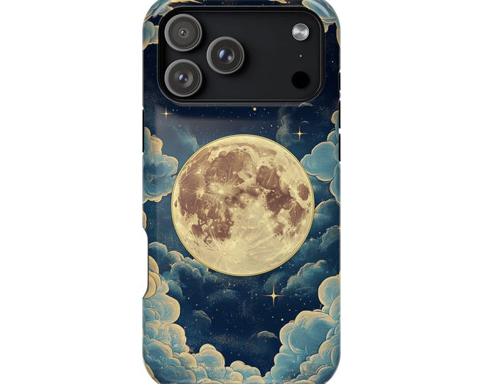 Tranquil Full Moon Cloudscape Night Sky Phone Case: iPhone, Galaxy, Pixel - Lifetime Warranty