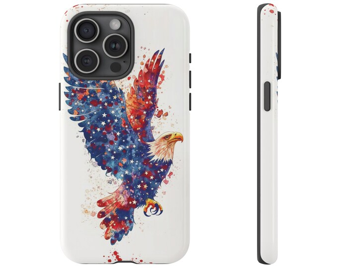 Bald Eagle USA Stars American Phone Case: iPhone, Galaxy, Pixel - Lifetime Warranty