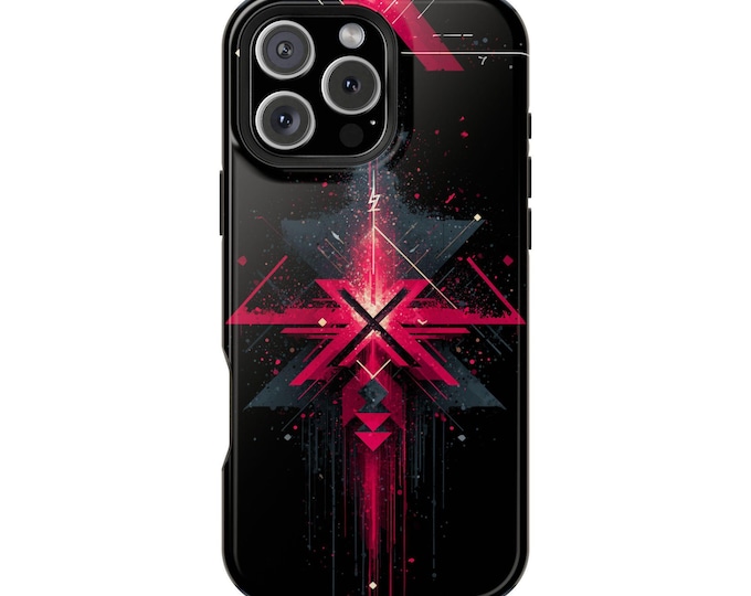 Vector Neon Tribal Abstract Red Phone Case: iPhone, Galaxy, Pixel - Lifetime Warranty