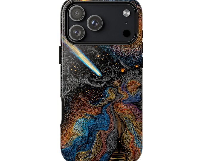 Comet Streak Outer Space Dark Galaxy Phone Case: iPhone, Galaxy, Pixel - Lifetime Warranty