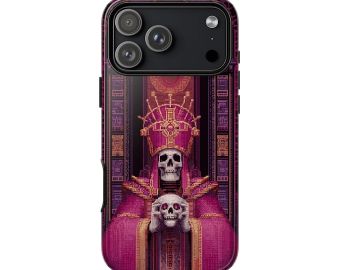 Skeleton Imperial Priest Pixelated Art Phone Case: iPhone, Galaxy, Pixel - Lifetime Warranty