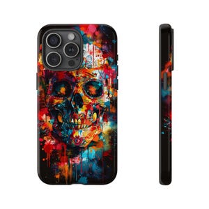 Dia De Los Muertos Abstract Skull - Phone Case for iPhone 16 16e 15 14 13 12 11 Pro Max Samsung Galaxy S25 S24 S23 S22 Pixel 9 9a