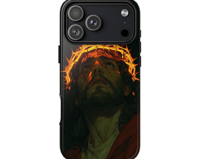 Glowing Crown of Thorns Jesus Christ Phone Case: iPhone, Galaxy, Pixel - Lifetime Warranty