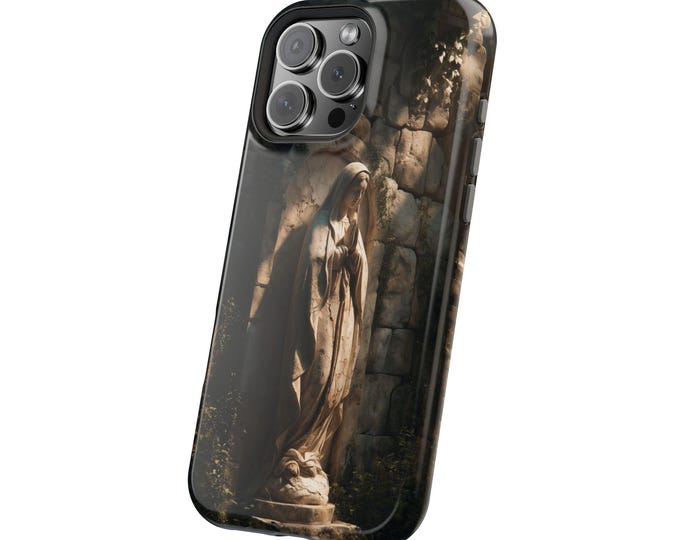 Virgin Mary Sun Sculpture Phone Case: iPhone, Galaxy, Pixel - Lifetime Warranty