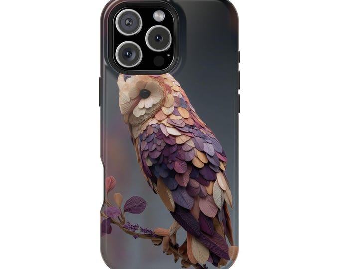 Owl Leaves Lavender Tree Branch Phone Case: iPhone, Galaxy, Pixel - Lifetime Warranty