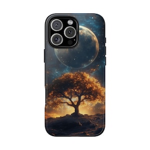 Tree of Knowledge Moonlit Lunar Starry Sky Phone Case: iPhone, Samsung Galaxy, Pixel - Lifetime Warranty