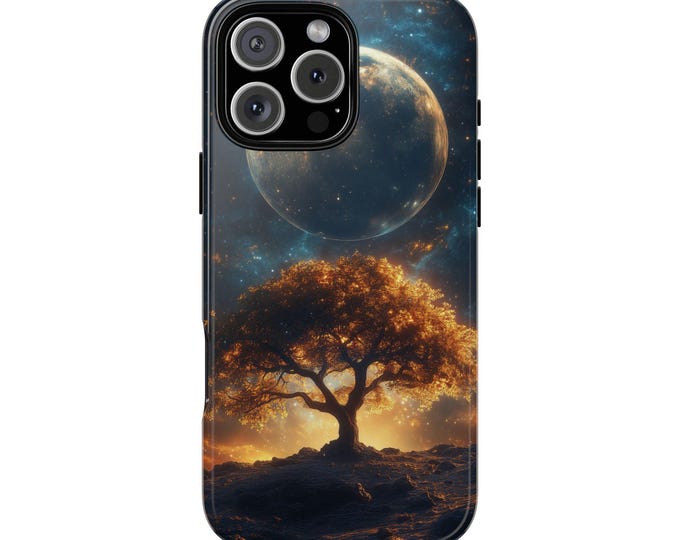 Tree of Knowledge Moonlit Lunar Starry Sky Phone Case: iPhone, Galaxy, Pixel - Lifetime Warranty