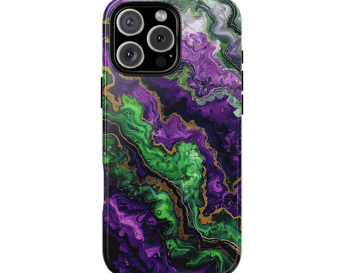Violet Vortex Purple Green Hydro Liquid Phone Case: iPhone, Galaxy, Pixel - Lifetime Warranty
